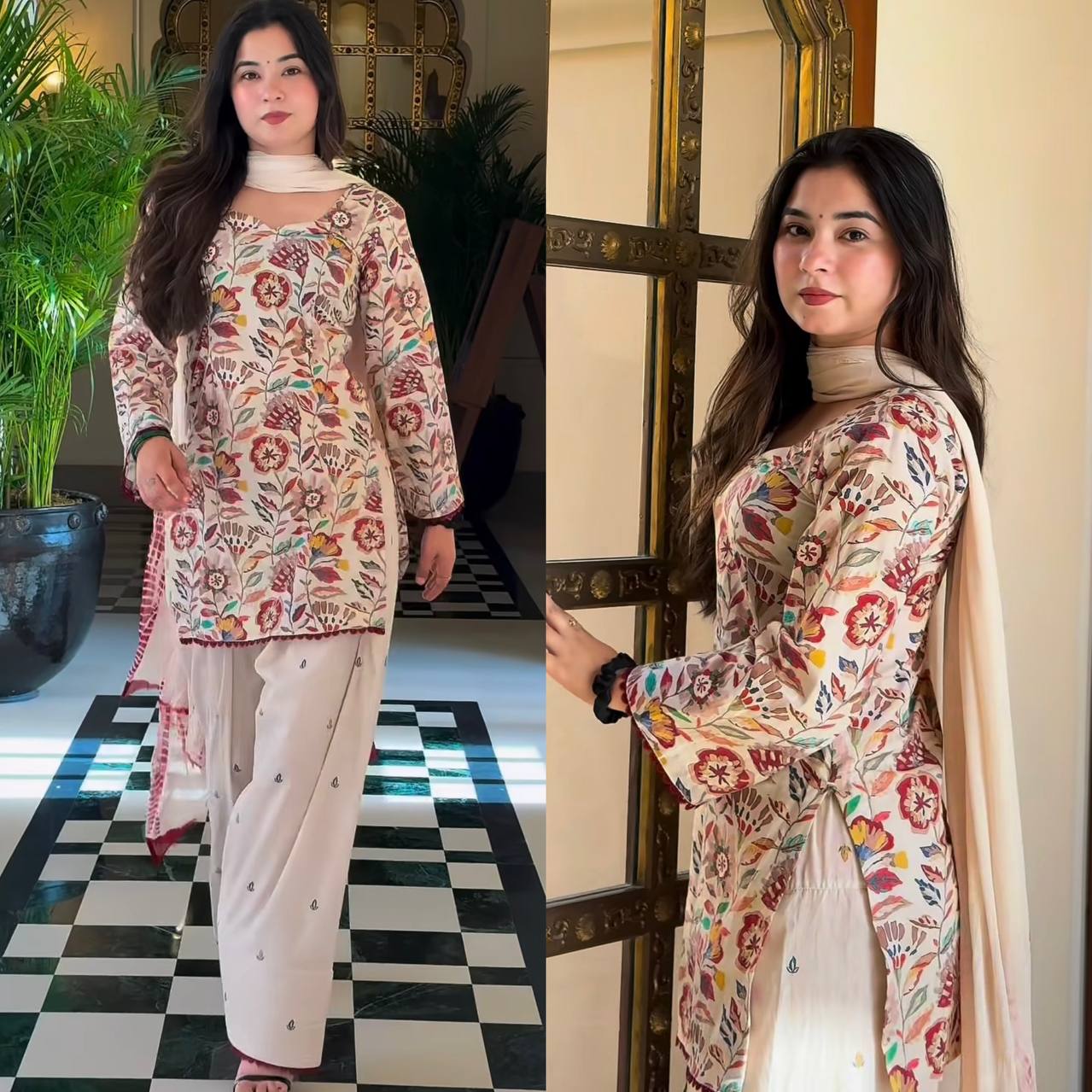 The Sovereign Cream Floral-Print Festive Couture